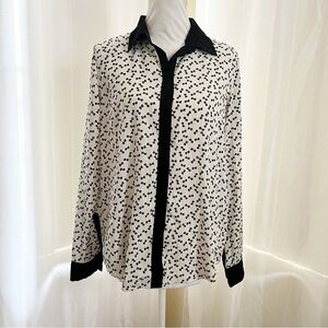 LC Lauren Conrad bow print Shirt Size Medium